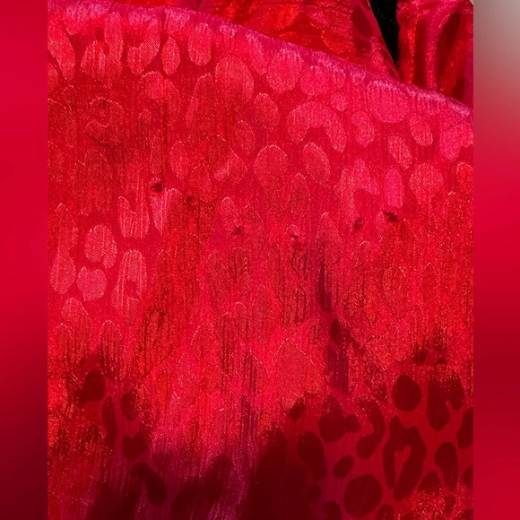 NWT MICHAEL Michael Kors Cheetah Jacquard Midi Wrap Dress Crimson XS - Picture 12 of 12